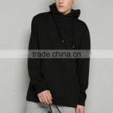 High Quality Fashion Custom Black Plain Funnel Neck Hoodie