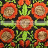 Black Pillow Cover, Decorative Pillow Cover, Floral Embroidery Pillow, Ribbon Pillow, Orange Accent Pillow, Couch Pillow, thumbnail-2