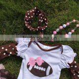 Football Dress New Design Ruffle Dress Clothes Pink Veil Cute Children's Kids Clothes With Matching Necklace and Headband thumbnail-4