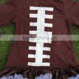Football Dress New Design Ruffle Dress Clothes 100%cotton Cute Children's Kids Clothes With Matching Necklace and Headband thumbnail-4
