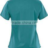 Women's Solid V-Neck Poly Cotton Popline Medical Top thumbnail-2