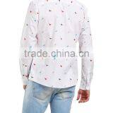 Men's Long Sleeve Birds Pattern Cotton Shirt thumbnail-5