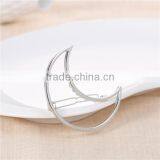 Zinc Based Alloy Hair Clips Findings Moon Silver Tone 62mm x 54mm thumbnail-1