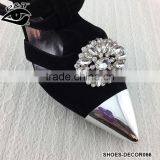 Round Shape Crystal Ornament Shoe Clips For Heels thumbnail-4