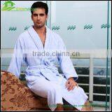 Cotton Bright Color Bathrobe for Adults Velvet Bathrobe for Men Cotton Robes for Women Embroidered Robe thumbnail-1