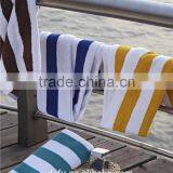 Wholesale Hotel All Cotton Yellow and White Stripe Swimming Towel Beach Towels thumbnail-1