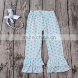 Lovely Girls Cotton white with blue spots baby leggings wholesale