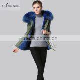 Facotory Price Fashion Fully Blue Collar Fur Vest ,winter Felman Short Fur Coat/gillet With Badge thumbnail-5