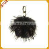 Fashion Genuine Fur Accessory Keychain Raccoon Fur Pom Pom thumbnail-1