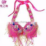 YD-023 Fashion Butterfly Design Beaded and Sequins Belly Dance Bra thumbnail-5