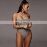 Black Lingerie Cotton One Shoulder Mujer Bodysuits for Women thumbnail-5