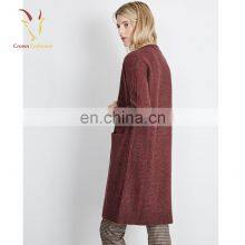 Ladies Fashion Open Front Long Style Cardigan thumbnail-4