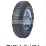 High Quality Pneumatic Rubber Wheel 10x3.50-4 With Red Rim 6202RZ Bearing thumbnail-6