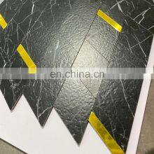 Self-adhesive Aluminum Plastic Mosaic Black Color In Rhombus Shape Decoration For Wall