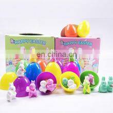 Promotional Easter Baby Gifts Toy Egg Fill With Cute Bunny Car Toy Plastic Mini Easter Decor Surprise Toys Eggs For Kids