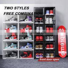 Plastic Stackable Shoe Box Magnetic Front Transparent Shoe Container Storage Box Clear Custom Jordan Shoe Case Sneaker Box thumbnail-5