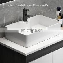 Modern Waterproof Wall Mounted Sliding Solid Wood Mirror Sink Basin Washbasin Bathroom Cabinets Design for Bathroom India thumbnail-5