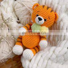 Handmade Knitted Set Crochet Tiger Mini Doll and Rattle Set Baby Gift Doll Kid's Toy Vietnam Supplier Cheap Wholesale thumbnail-5