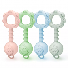 Custom Baby Teethers Wholesale Silicone Baby Rattling Teething Toys Food Grade Silicone Custom Silicone Teether thumbnail-3