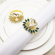 Factory Make Wedding Rhinestone Turquoise Crystal Swan Napkin Rings thumbnail-4