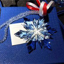 High Quality Crystal Snowflake Pendant Car Hanging Crystal Glass Ornament With Gift Box thumbnail-3