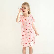 A-class Cotton Strawberry Printed Children's Pajamas Short Sleeved Home Clothing Girl's Pajamas thumbnail-3
