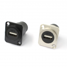 USB 2.0 Socket D-Type Module D Type Panel Mount USB 2.0 Female To Female Data Socket With Cap thumbnail-2