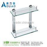 High Quality Bathroom Accessory Stainless Steel Double Glass Platproms thumbnail-1