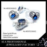 925 Sterling Silver Jewelry Wholesale Latest Blue Stone Jewelry Set Type in 2015 thumbnail-1