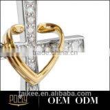 Sterling Silver Heart Cross Pendant for Men Contemporary Pendant Lamp Cheap thumbnail-3