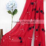 Wholesale Korean Fashion Women Colorful Flower Embroidered Scarves Quality Choice thumbnail-6