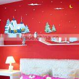 ALFOERVER Pvc Snow Mountain Christmas Wall Decals thumbnail-2