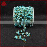 Blue Turquoise Rosary Beads Chain Wire Wrapped Handmade Chain Quality Choice thumbnail-4