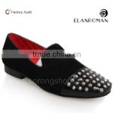 Good quality suede loafer men spike shoes