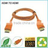 Orange HD TV Cable Sleeving Braided Cable High Speed Connect Wire For 3D TV Support 1080P Cable thumbnail-1