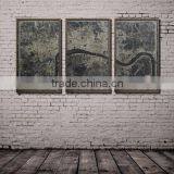 3-Panel MDF Paper Print Map Modern Canvas Wall Art Living Room Decoration thumbnail-1