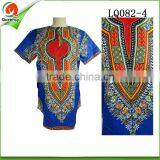 RED 2016 New Fashion Hot Sale Design African Traditional Print 100% Cotton Dashiki T-Shirt For Unisex thumbnail-3