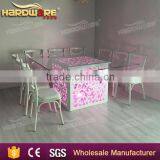 Luxury Led Dining Table , Colored Light Wooden Wedding Banquet Table thumbnail-1