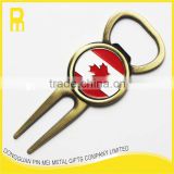 2016 New design antique brass magnetic golf divot tools with bottle opener