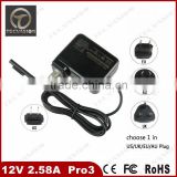 Professional notebook ac adapter for microsoft 12v 2.58a laptop pc charger with CE certificate