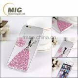 Coloful Drawing Transparent TPU Silicone Wedding Dress Mobile Phone Case for Iphone 6 Cell Phone Cover