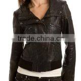 2015 Women Fashion Black PU Leather Long Sleeve Mesh Hole Hood Jacket and Coat,2015 Women Fashion Black PU Leather Long Sleeve m thumbnail-1