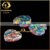 loose flat back heart shape colorful synthetic opal stones