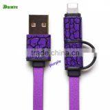 Factory Price Supply 2 in 1 Usb Data Cable Flexible Multi Charger Data Cable for Android and for Htc Phone thumbnail-4