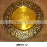 Designer Golden Charger Plate, Charger Tray, Designer Charger Plate thumbnail-1
