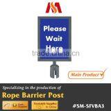 Airport Public Area Black Powder Coated A3 Signage Frame Available Installed With Retractabel Belt Barrier thumbnail-1