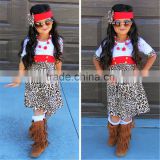 newest school student dress baby girl leopard dress boutique outfits for wholesale