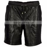 VIPARO Mens Black Soft Lambskin Leather Shorts - Melvin thumbnail-1
