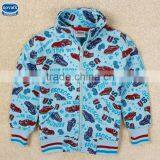(A3482)Blue2-6Y Nova hot selling children winter wear cartoon baby boy coat boys jackets with zipper cartoon cars printed 2015
