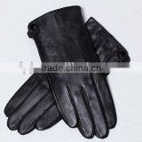Man Fashion Fleece Lined Leather Gloves With Sewing Machine